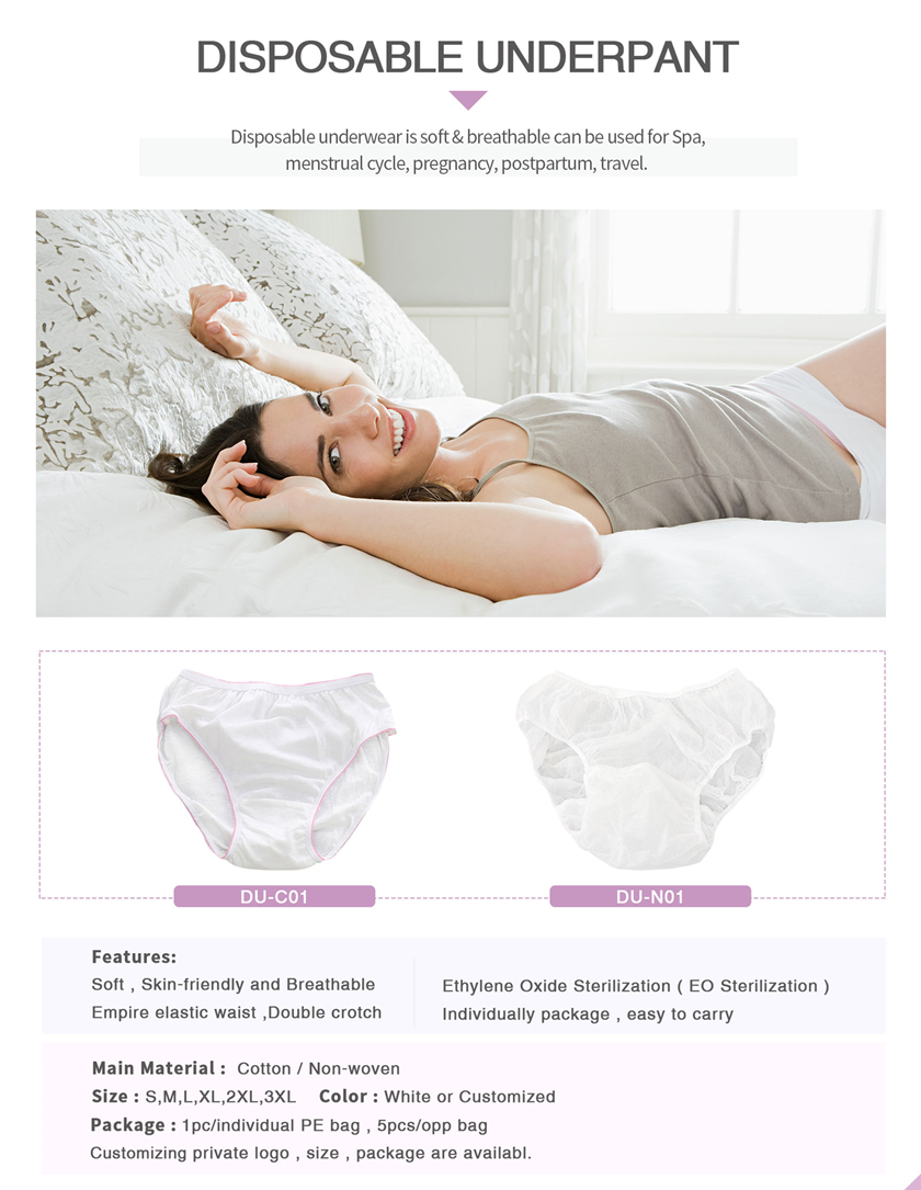 Disposable Briefs Non Woven Fabric Healthy Underwear Skin Friendly